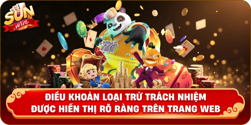 Điều khoản loại trừ trách nhiệm được hiển thị rõ ràng trên trang web.
